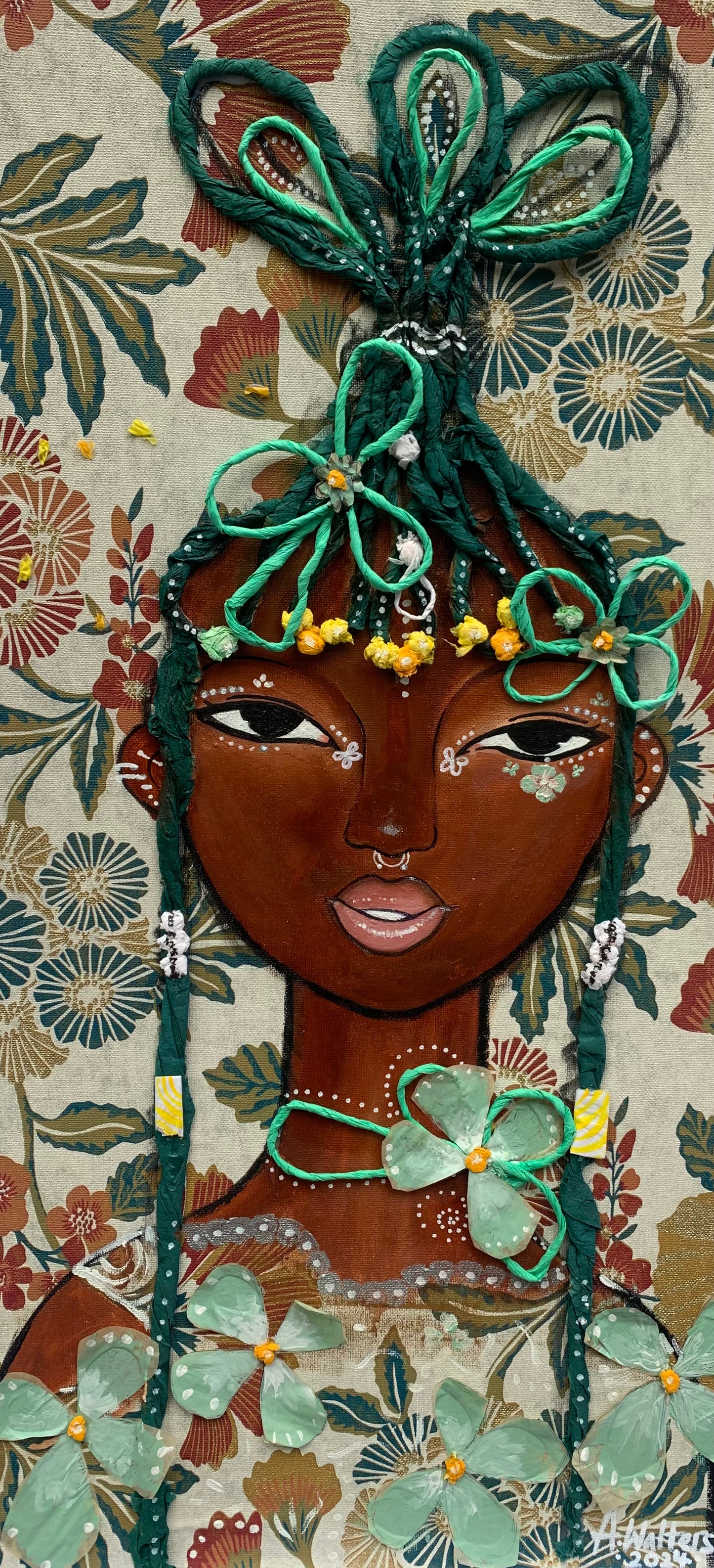 Fulani fleur, flowers, mint flowers, hairstyles, decorative attire